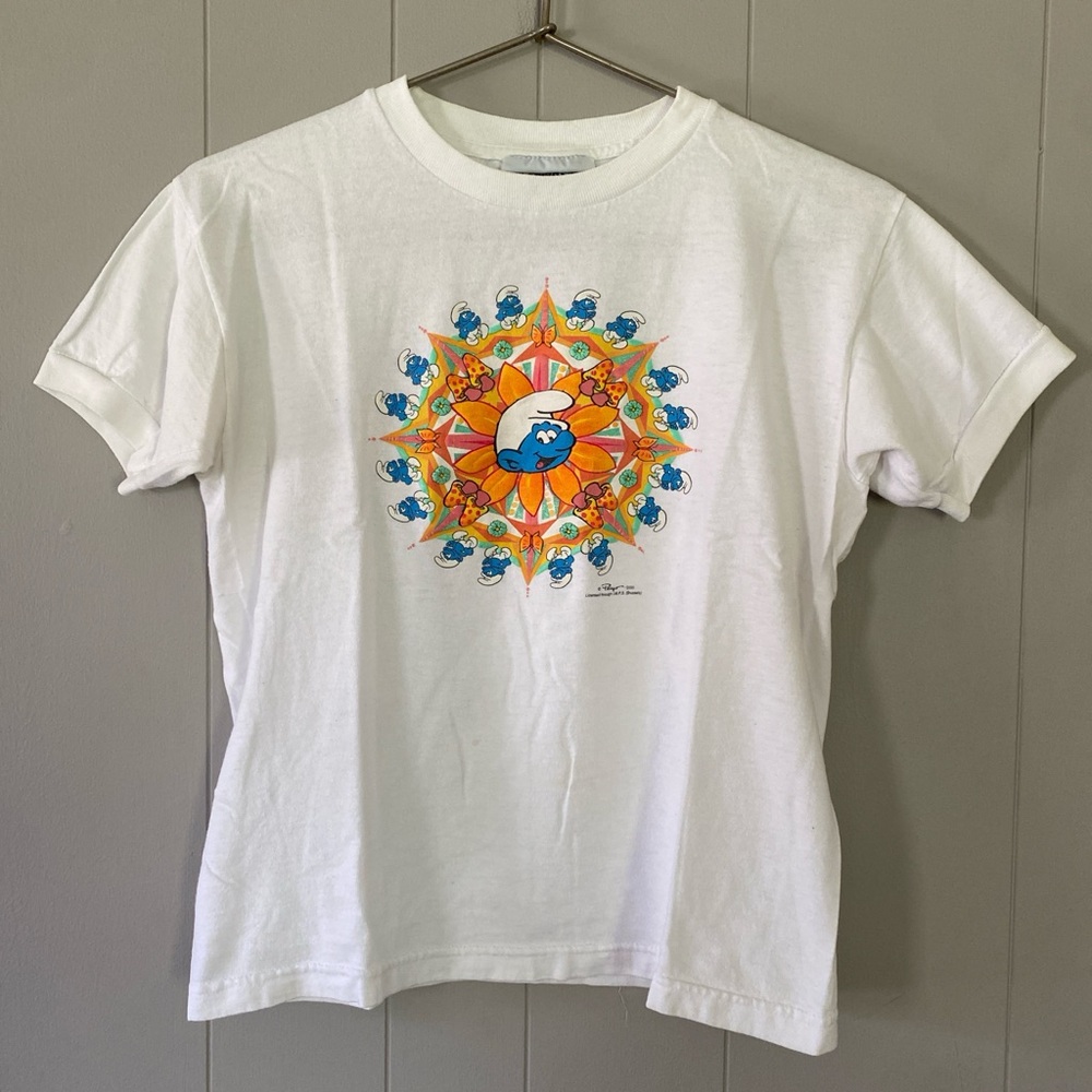 Y2K Smurf ringer tee